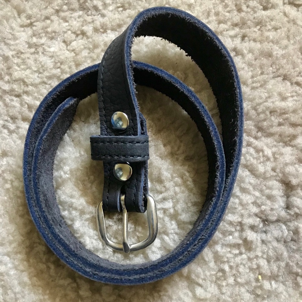 Small Women’s Leather Belt Dark Navy